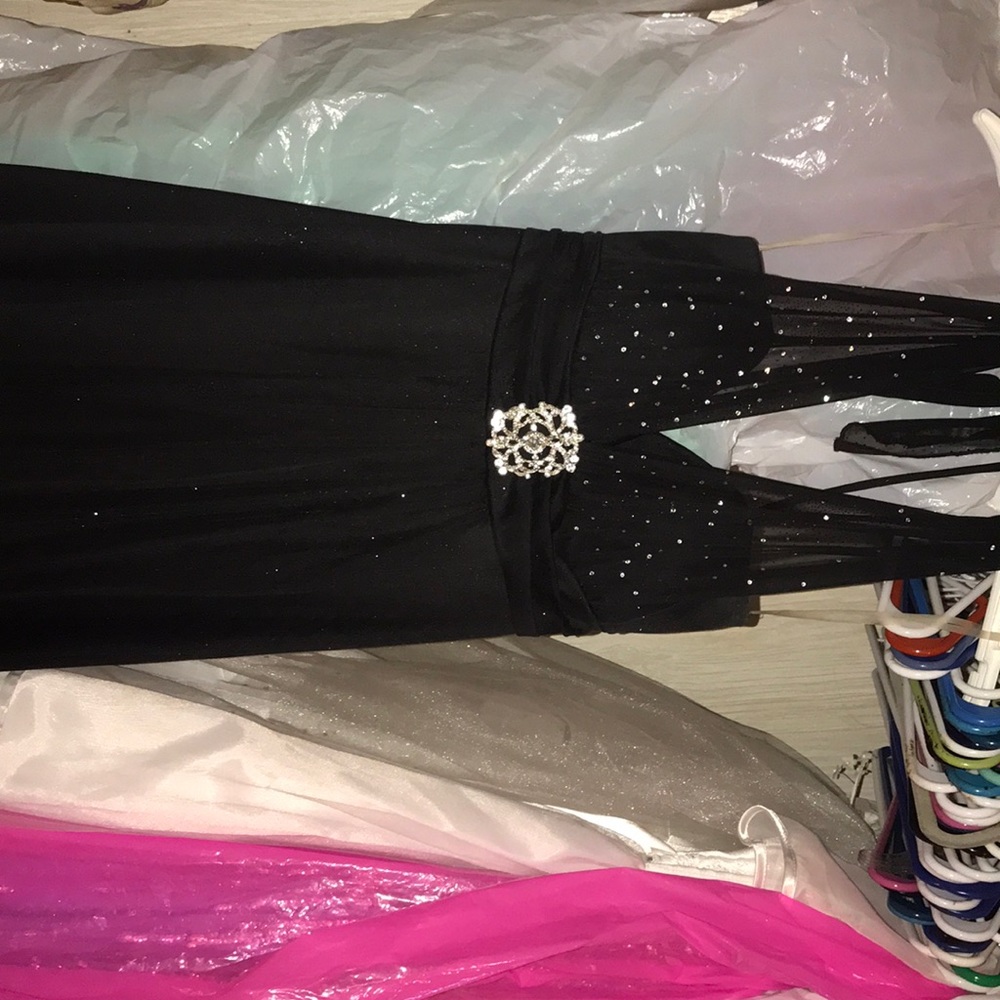 Sparkly, hand rhinestoned dance dress.